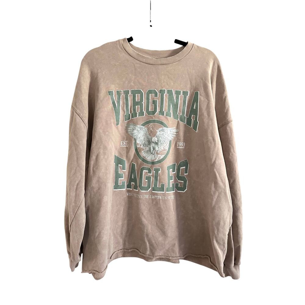 RECLAIMED VINTAGE Oversized Virginia Eagles Sweatshirt Rolled Hem - Sz Small